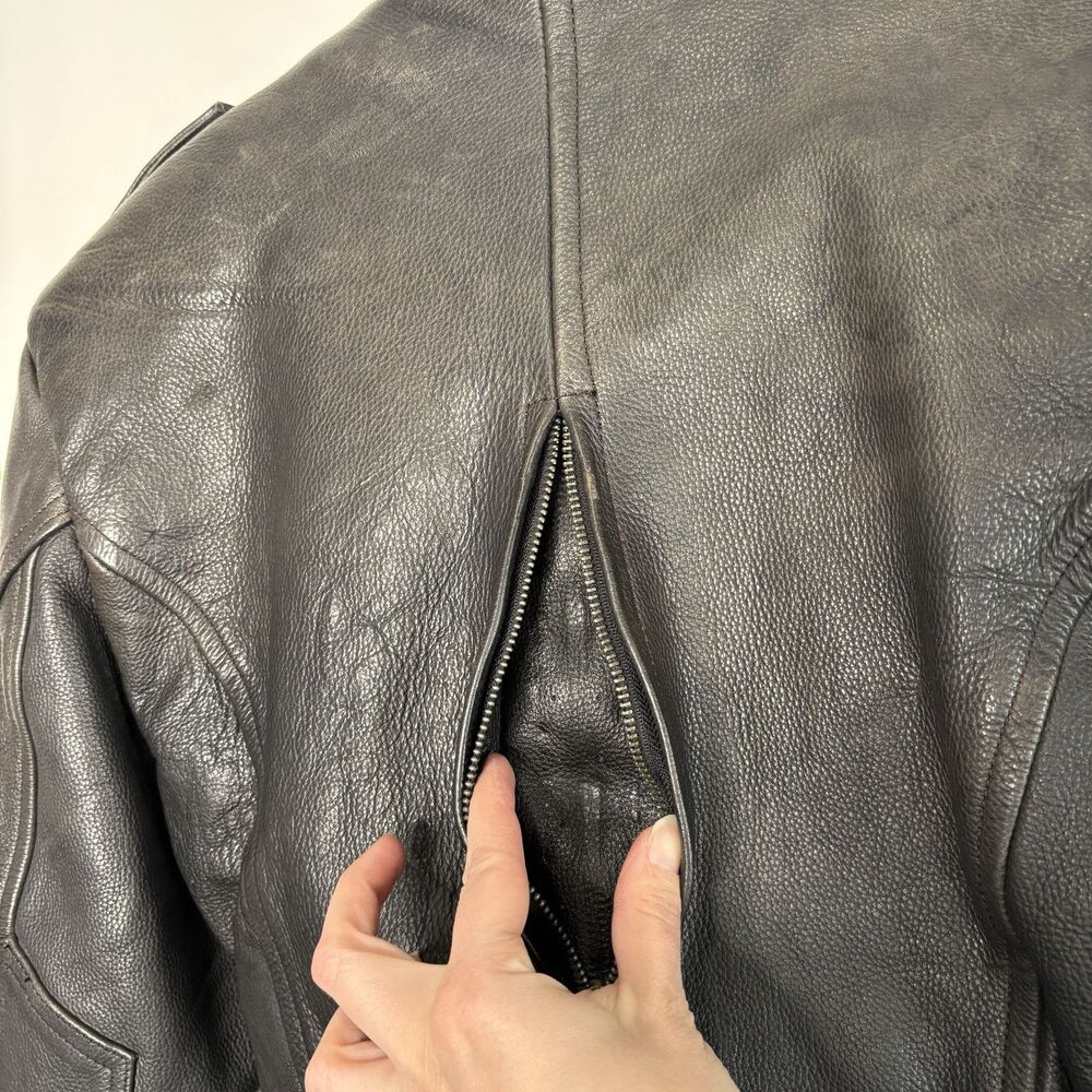 Vintage Hudson Leather Motorcycle Jacket Fitted Asymmetrical Women Size Small - Picture 12 of 12